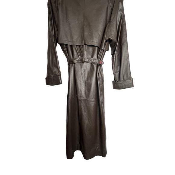 80's -90's Preston & York Brown Trench coat M - Picture 4 of 8
